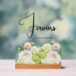 Watercolor Floral Bridal Shower Favours Acrylic Sign