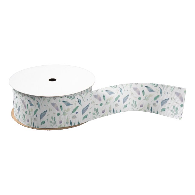 Watercolor Floral Bridal Shower Grosgrain Ribbon (Spool)