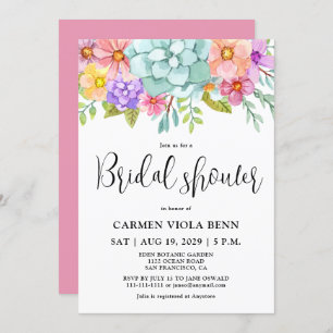 Watercolor Floral Bridal Shower Invitation