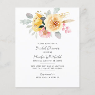 Watercolor Floral Bridal Shower Invitation