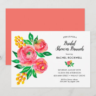 Watercolor Floral Bridal Shower Invitation