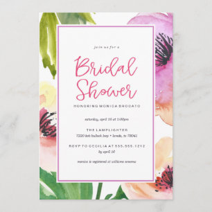 WATERCOLOR FLORAL bridal shower invitation