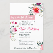 Watercolor Floral Bridal Shower Invitation