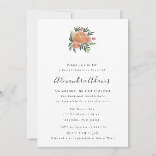Watercolor Floral Bridal Shower Invitations