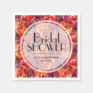 Watercolor Floral Bridal Shower Napkin