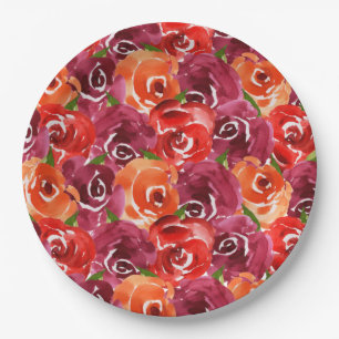 Watercolor Floral Bridal Shower Paper Plate