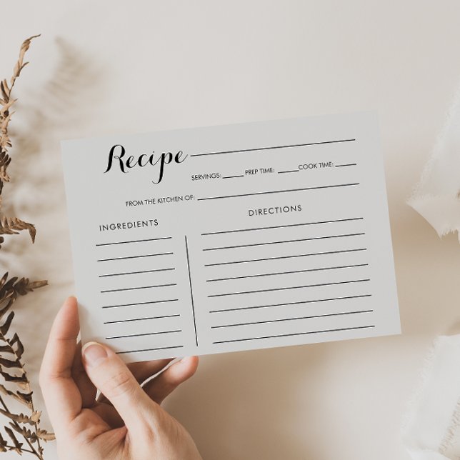 Watercolor Floral Bridal Shower Recipe Card (Creator Uploaded)