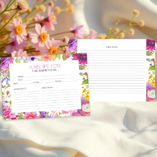 Watercolor Floral Bridal Shower Recipe Cards