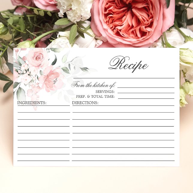 Watercolor Floral Bridal Shower RECIPE Enclosure  (Creator Uploaded)