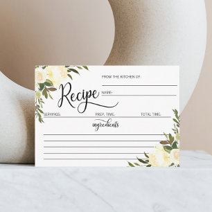 Watercolor Floral Bridal Shower RECIPE Enclosure Card