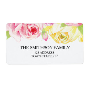 Watercolor Floral Bridal Shower Return Label