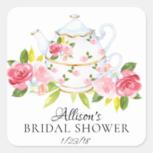 Watercolor Floral BRIDAL Tea Party Envelope Seal