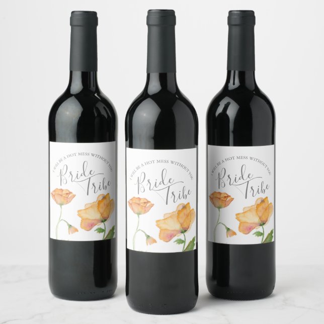 Watercolor Floral Bridesmaid Proposal Label (Bottles)