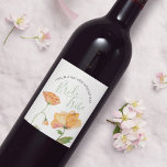 Watercolor Floral Bridesmaid Proposal Label<br><div class="desc">My elegant botanical bridesmaid or maid of honour proposal label frames your details with a bottom border of my original watercolor poppy flowers in shades of orange and green. The font is set in an elegant traditional sans serif and hand lettered script type in a complimentary colour. Perfect for wine...</div>