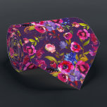 Watercolor Floral Bright Colours Flower Pattern Tie<br><div class="desc">This design may be personalised by choosing the Edit Design option. You may also transfer onto other items. Contact me at colorflowcreations@gmail.com or use the chat option at the top of the page if you wish to have this design on another product or need assistance. See more of my designs...</div>
