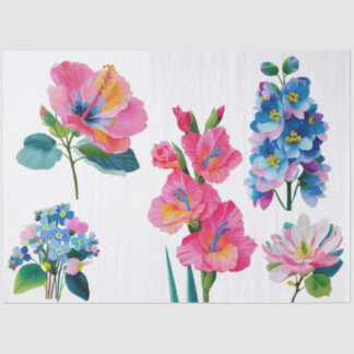 watercolor floral bundle tissue paper