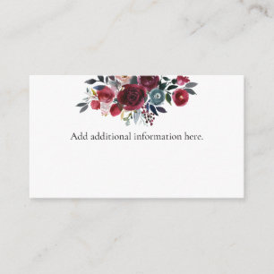Watercolor Floral Burgundy Enclosure Card