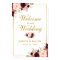 Watercolor Floral Burgundy Gold Wedding Welcome