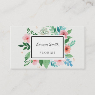 Watercolor Floral Business Card