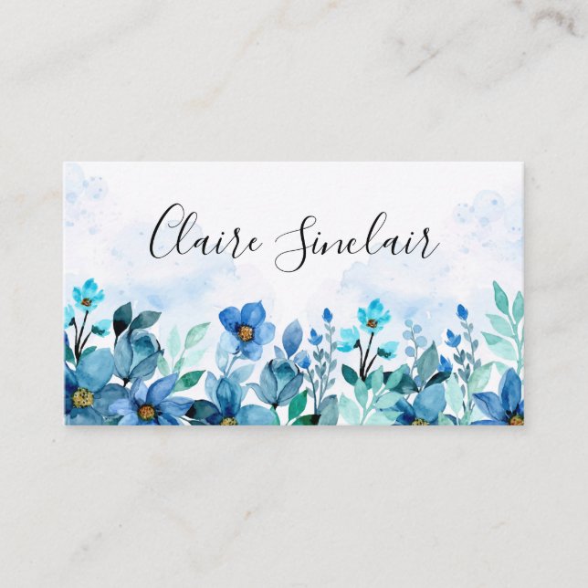 Watercolor Floral Business Card (Front)