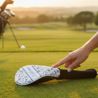 Watercolor Floral Butterfly Golf Head Cover