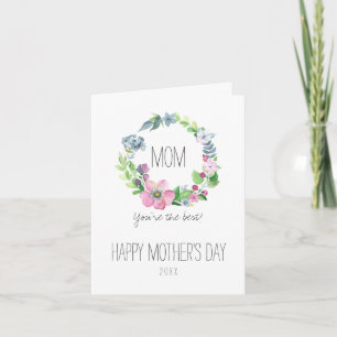 Watercolor Floral & Butterfly Mother's Day Card
