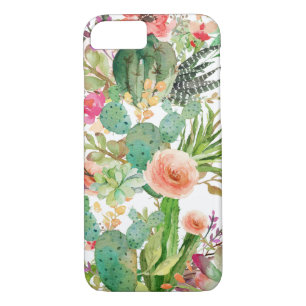 Watercolor Floral Cactus Pattern iPhone 8/7 Case