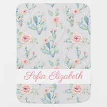 Watercolor Floral Cactus Personalised