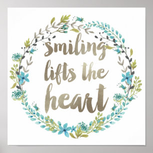 Watercolor Floral Calligraphy Quote Poster