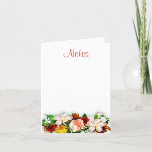 Watercolor Floral Calligraphy Script Colourful Note Card