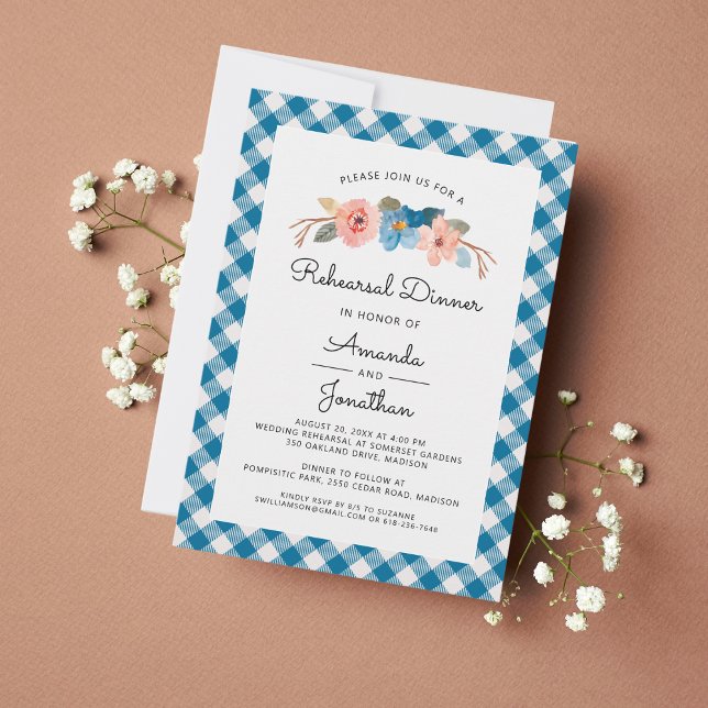 Watercolor Floral Casual Wedding Rehearsal Dinner Invitation (Creator Uploaded)