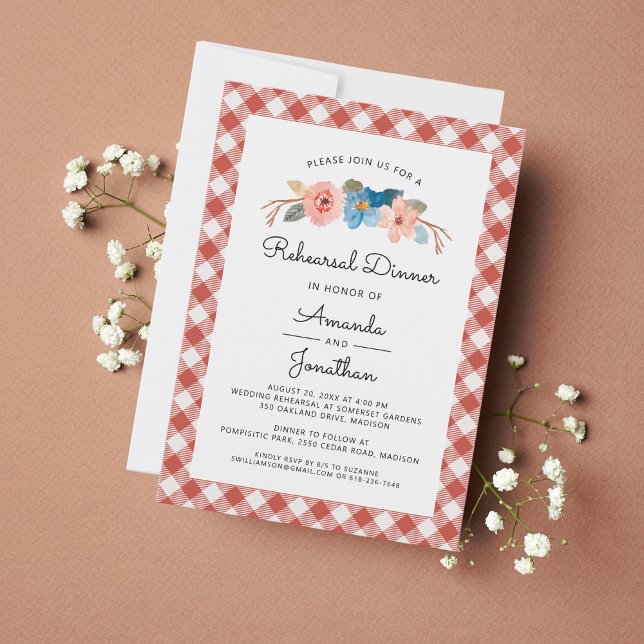 Watercolor Floral Casual Wedding Rehearsal Dinner Invitation (Creator Uploaded)
