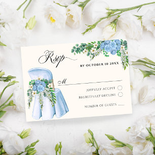 Watercolor Floral chair decoration rsvp  Card