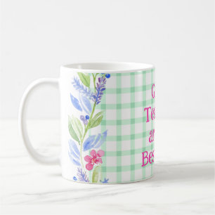 Watercolor Floral Check Teachers are Best Gift  Coffee Mug
