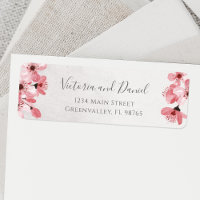 Watercolor Floral Cherry Blossom Return Address