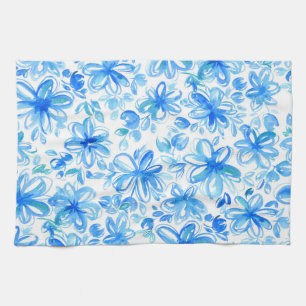 Watercolor Floral Chintz Cute Pattern Tea Towel