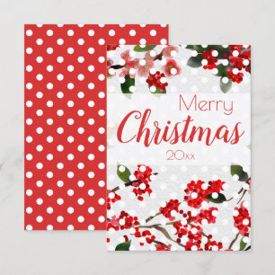 watercolor floral Christmas Card
