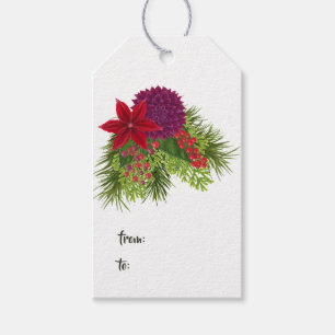Watercolor Floral Christmas Gift Tags