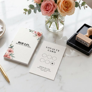 Watercolor Floral Circle Grid Loyalty Template Card