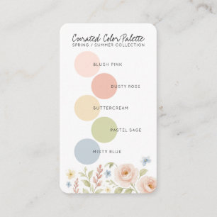 Watercolor Floral Curated Colour Palette Mood Enclosure Card