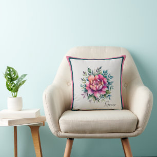 Watercolor Floral Cushion