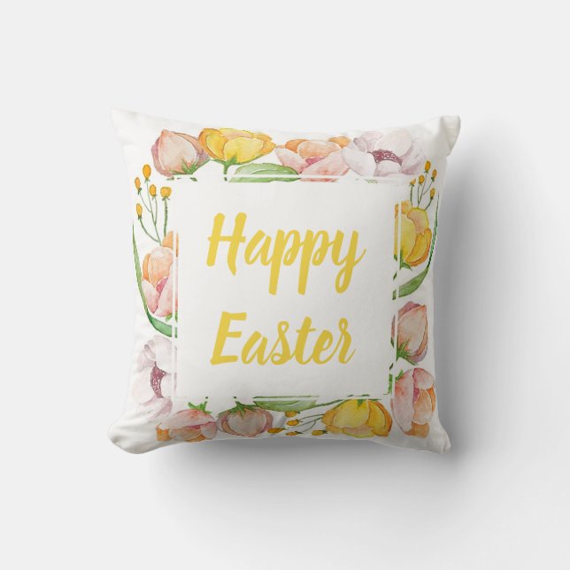 watercolor floral cushion (Front)