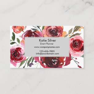 Watercolor Floral Custom Business Card