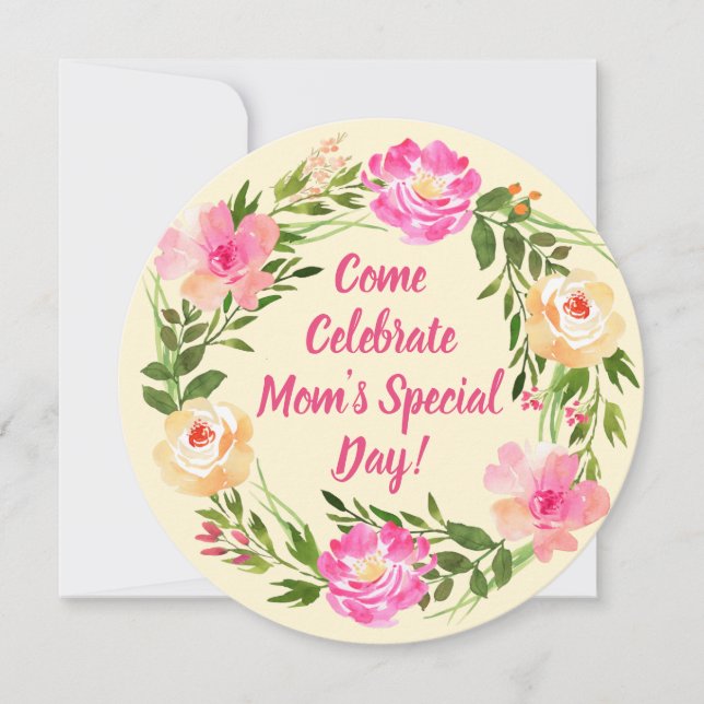 Watercolor Floral Custom Invitation (Front)