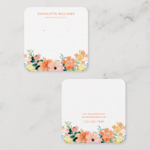Watercolor Floral Custom Jewellery Holder Card
