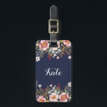 Watercolor Floral Custom Monogram Luggage Tag<br><div class="desc">Custom-designed monogram luggage tag featuring personalised monogram on a luscious watercolor floral bouquet design on the front,  editable contact information on the back.</div>