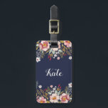 Watercolor Floral Custom Monogram Luggage Tag<br><div class="desc">Custom-designed monogram luggage tag featuring personalised monogram on a luscious watercolor floral bouquet design on the front,  editable contact information on the back.</div>