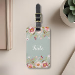 Watercolor Floral Custom Monogram Luggage Tag<br><div class="desc">Custom-designed monogram luggage tag featuring personalised monogram on a luscious watercolor floral bouquet design on the front,  editable contact information on the back.</div>