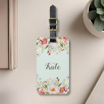 Watercolor Floral Custom Monogram Luggage Tag<br><div class="desc">Custom-designed monogram luggage tag featuring personalised monogram on a luscious watercolor floral bouquet design on the front,  editable contact information on the back.</div>