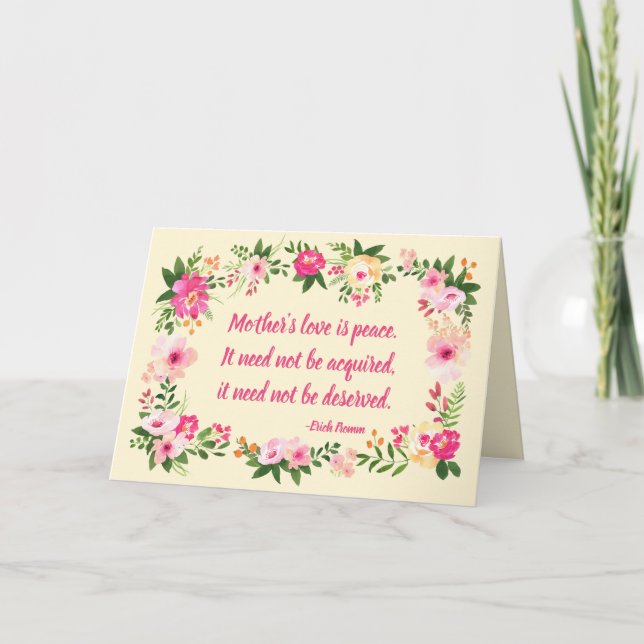 Watercolor Floral Custom Mother's Day Card (Front)